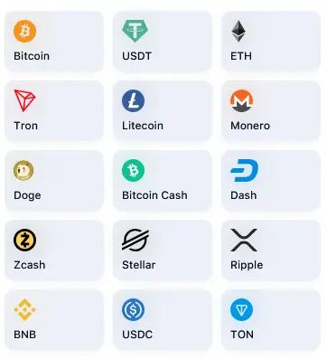 Avalaible Crypto