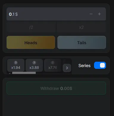 CoinFlip Betting Panel