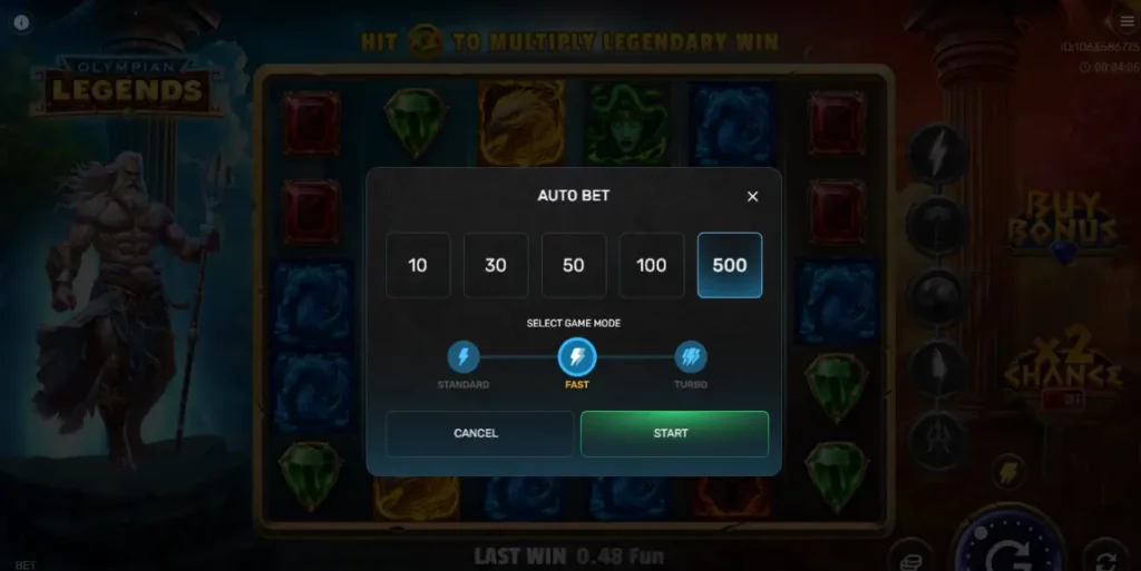 Auto Bet in Olympian Legends Auto Bet in Olympian Legends