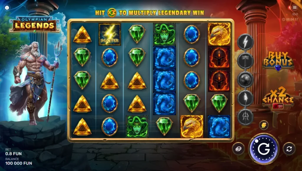 Start Screen in Olympian Legends Start Screen in Olympian Legends